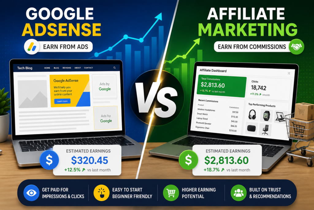Google AdSense vs Affiliate Marketing